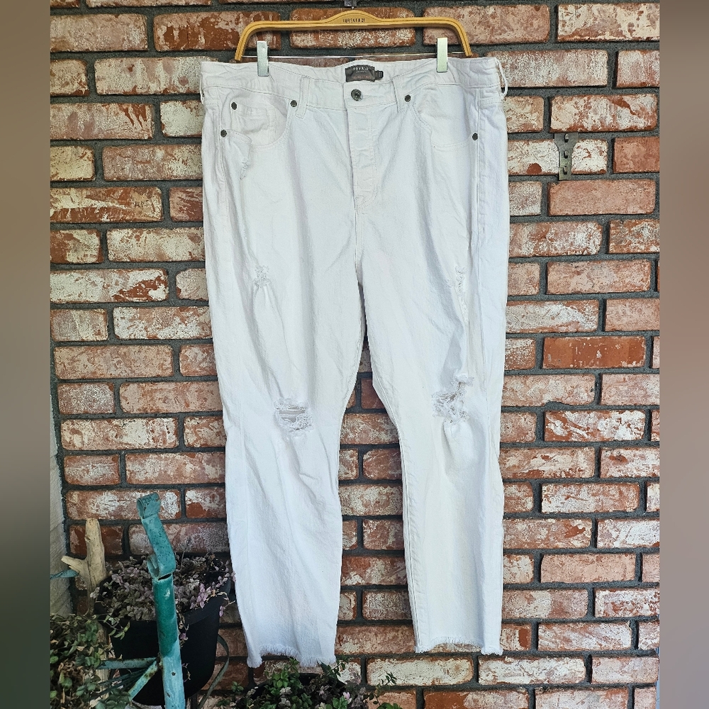 Nwot. TORRID White Distressed Jeans